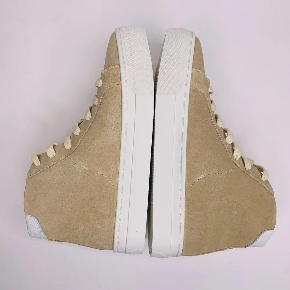Soludos Ibiza High Top Suede Sneakers Sand Size 8 NEW - Picture 4 of 11